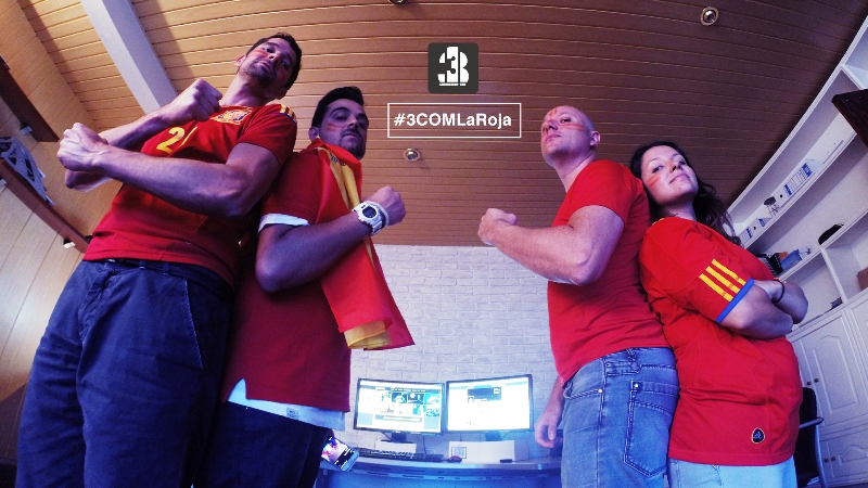 personal de 3comunicacion animando seleccion de futbol de España
